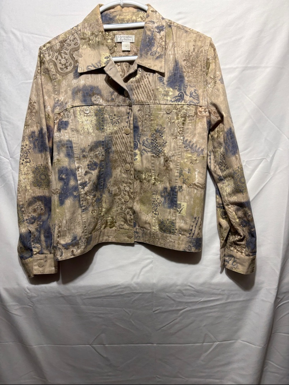 Christopher & Banks Beige and Blue Patterned Jacket
